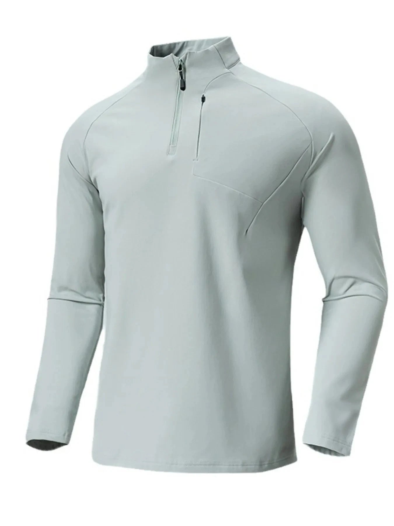 Men's Plus Size Quarter Zip Long Sleeve top Sage / M