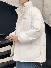 Men's Plus Size Quilted Snap Down Puff Jacket White / M