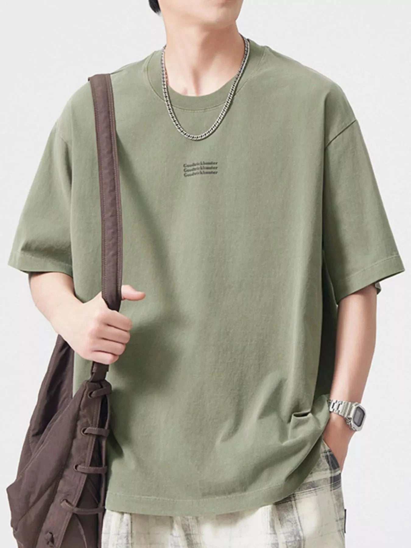 Men's Plus Size Round Neck Half Sleeve T-Shirt