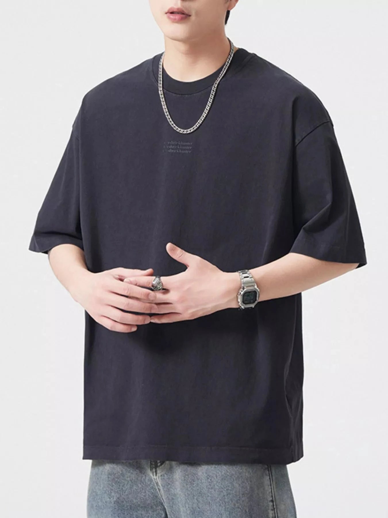 Men's Plus Size Round Neck Half Sleeve T-Shirt