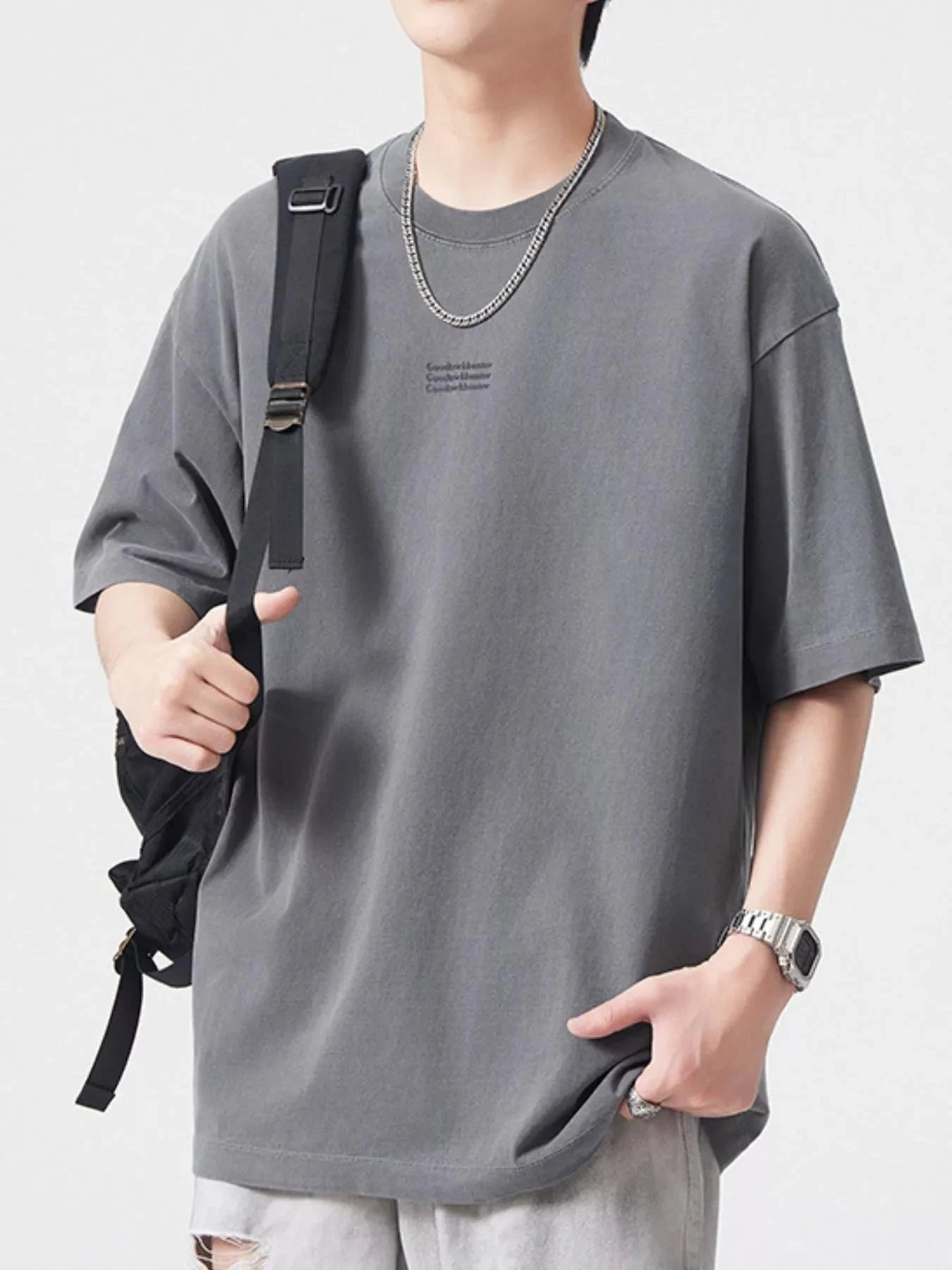 Men's Plus Size Round Neck Half Sleeve T-Shirt