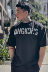 Men's Plus Size Round Neck Half Sleeve T-Shirt Black / M
