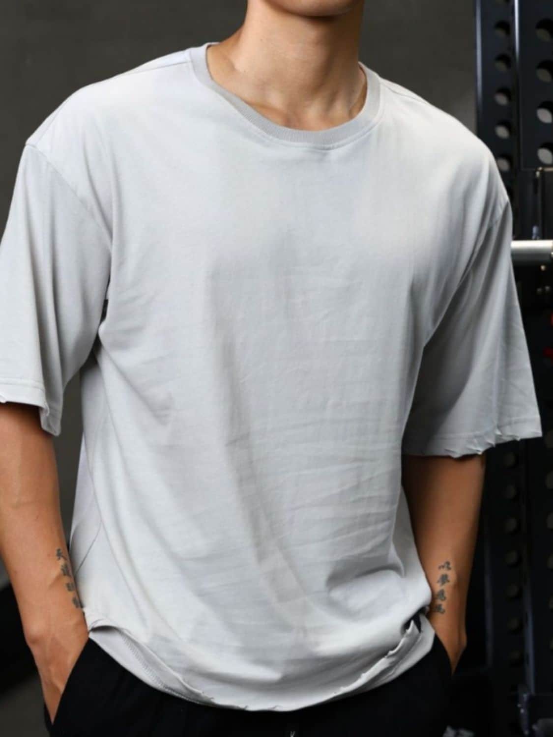 Men's Plus Size Round Neck Half Sleeve T-Shirt Gray / 3XL