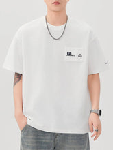 Men's Plus Size Round Neck Half Sleeve T-Shirt White / M