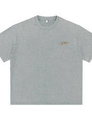 Men's Plus Size Round Neck Letter Graphic T-Shirt Gray / M