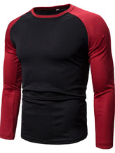 Men's Plus Size Round Neck Raglan Sleeve T-Shirt Black / M