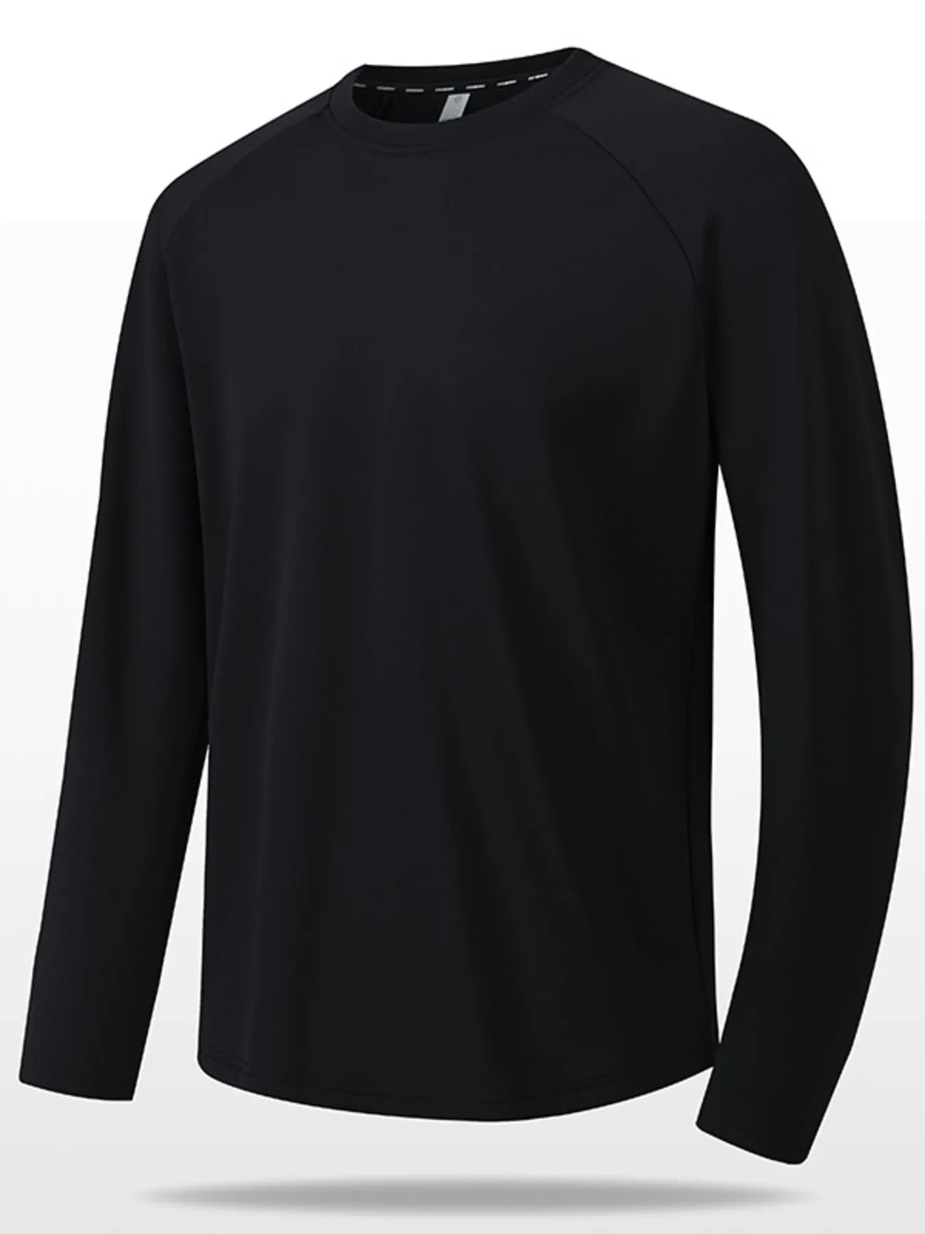 Men's Plus Size Round Neck Raglan Sleeve T-Shirt Black / M