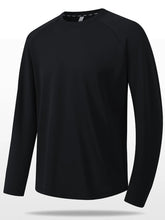 Men's Plus Size Round Neck Raglan Sleeve T-Shirt Black / M