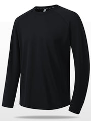 Men's Plus Size Round Neck Raglan Sleeve T-Shirt Black / M