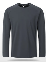 Men's Plus Size Round Neck Raglan Sleeve T-Shirt Dark Gray / M