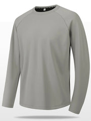 Men's Plus Size Round Neck Raglan Sleeve T-Shirt Gray / M