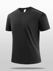 Men's Plus Size Round Neck Short Sleeve Active T-Shirt Black / M
