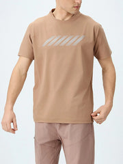 Men's Plus Size Round Neck Short Sleeve Active T-Shirt Brown / M