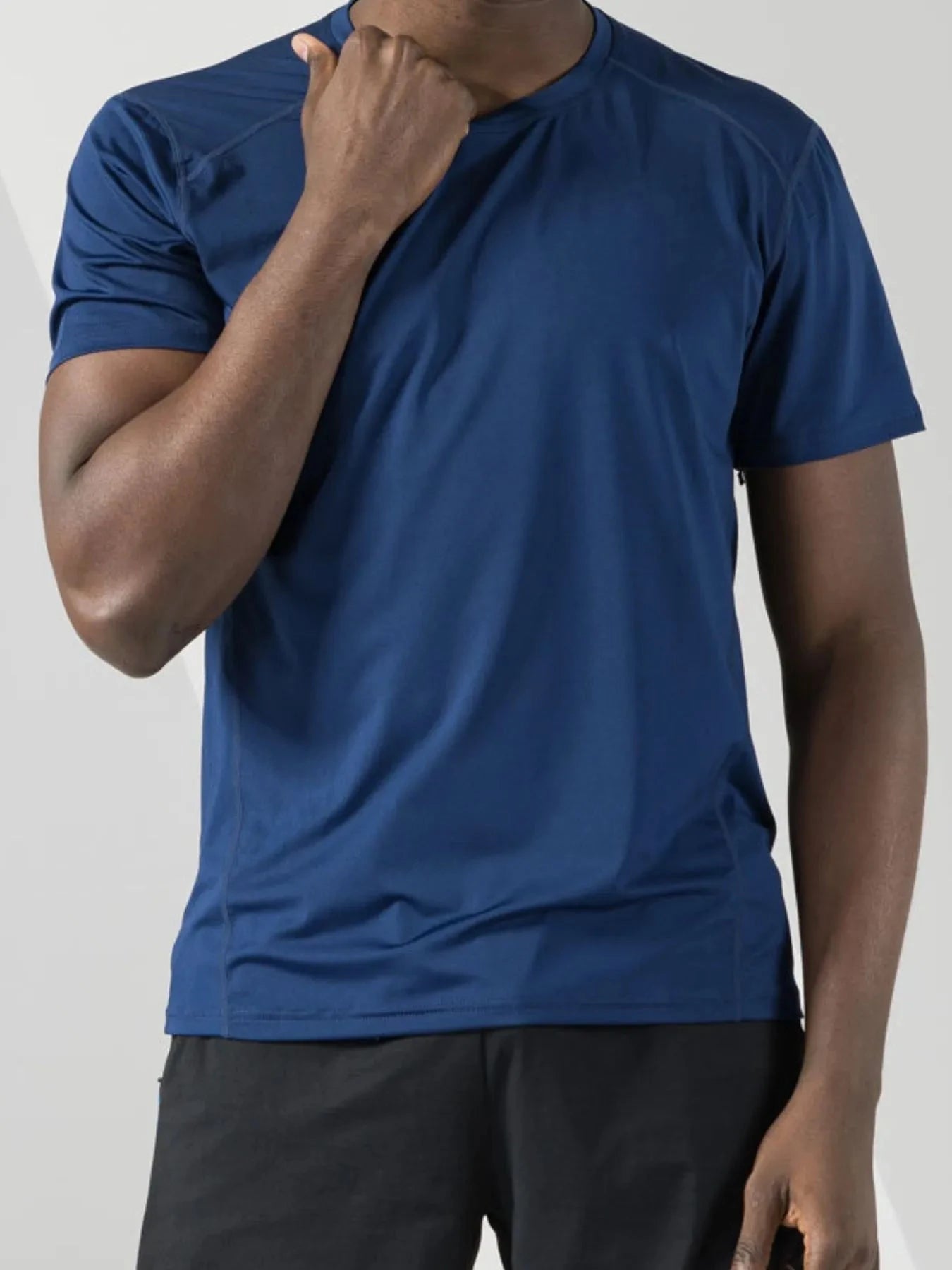 Men's Plus Size Round Neck Short Sleeve Active T-Shirt Dusty Blue / M