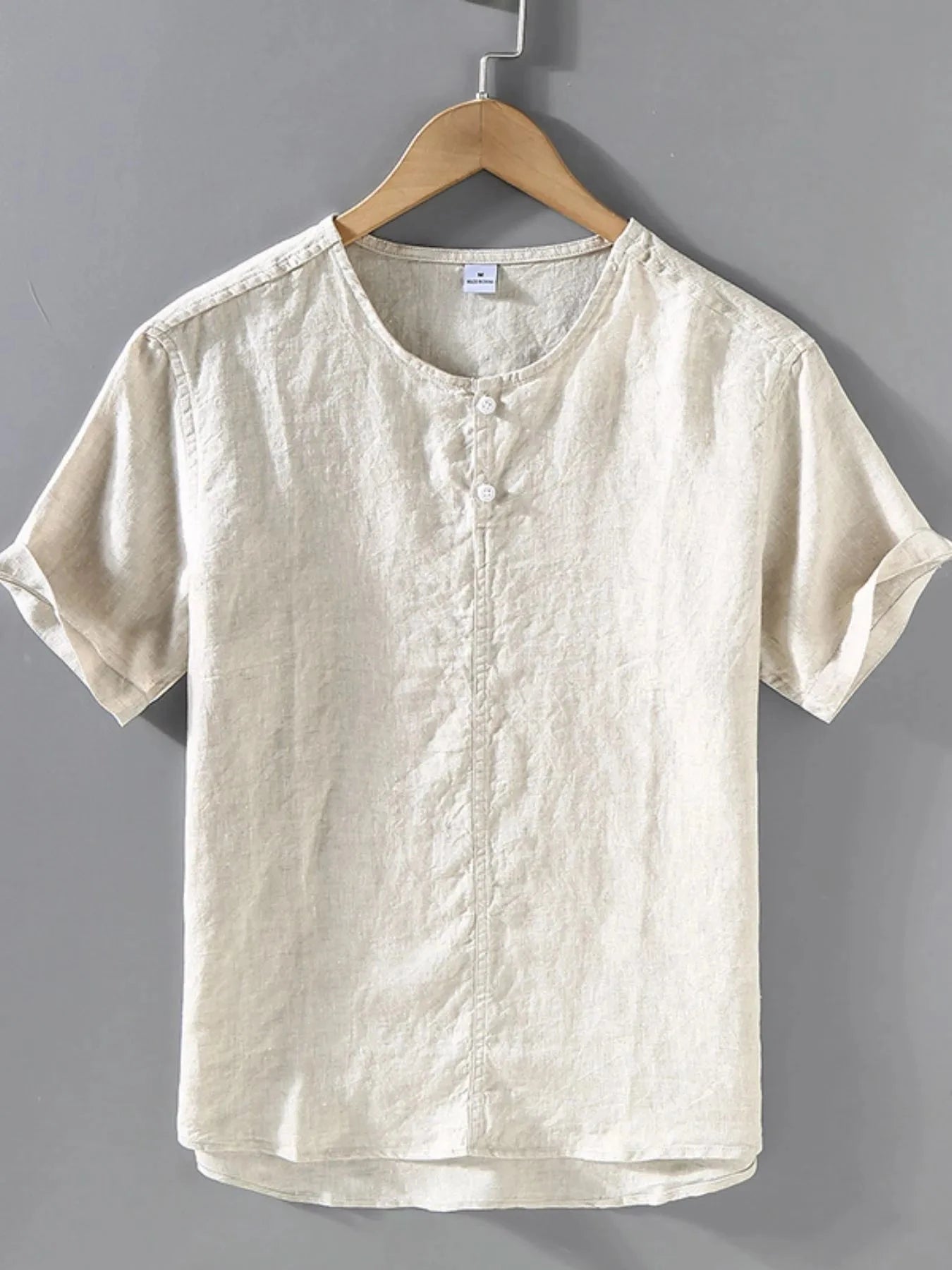 Men's Plus Size Round Neck Short Sleeve Blouse