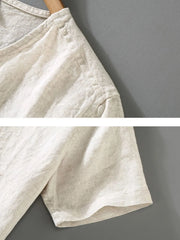 Men's Plus Size Round Neck Short Sleeve Blouse