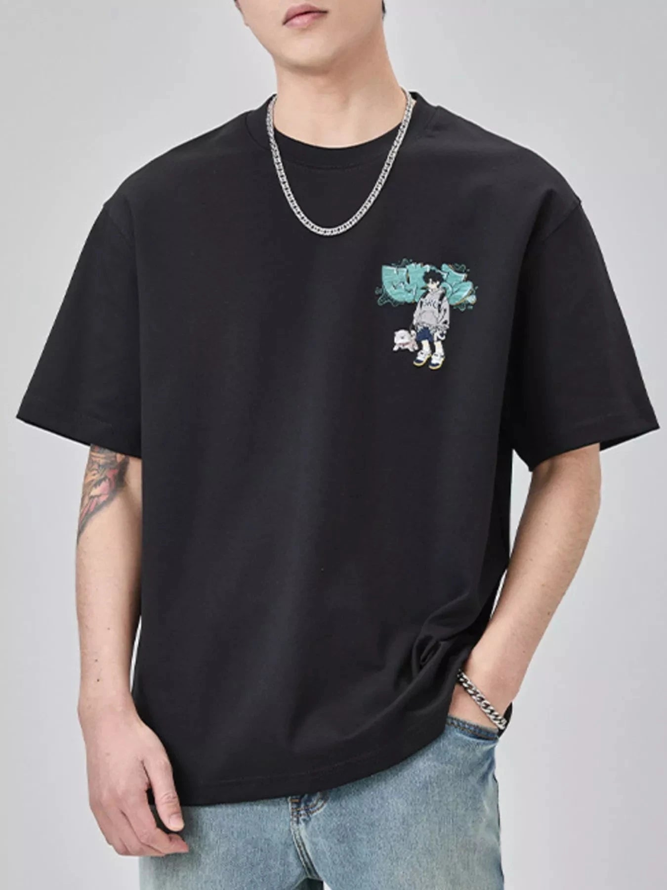 Men's Plus Size Round Neck Short Sleeve T-Shirt