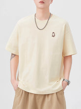Men's Plus Size Round Neck Short Sleeve T-Shirt Apricot / M