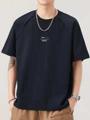 Men's Plus Size Round Neck Short Sleeve T-Shirt Black / M