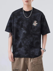 Men's Plus Size Round Neck Short Sleeve T-Shirt Black / M