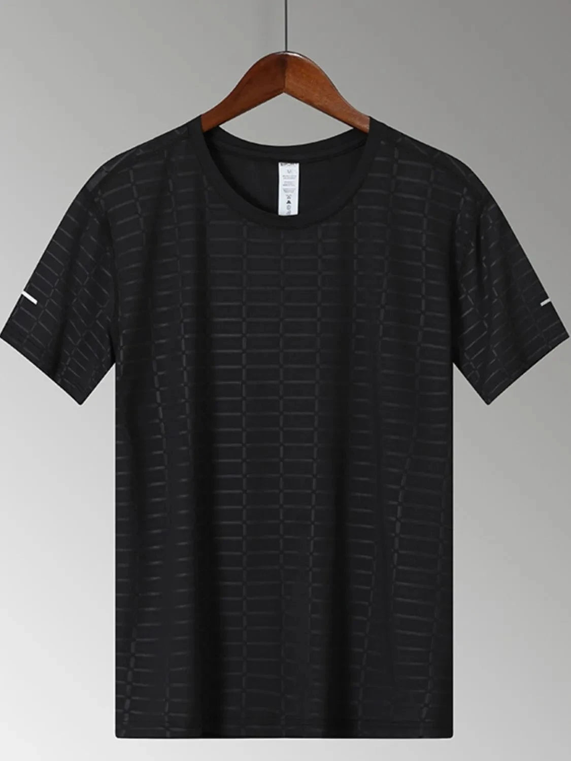 Men's Plus Size Round Neck Short Sleeve T-Shirt Black / M