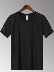 Men's Plus Size Round Neck Short Sleeve T-Shirt Black / M