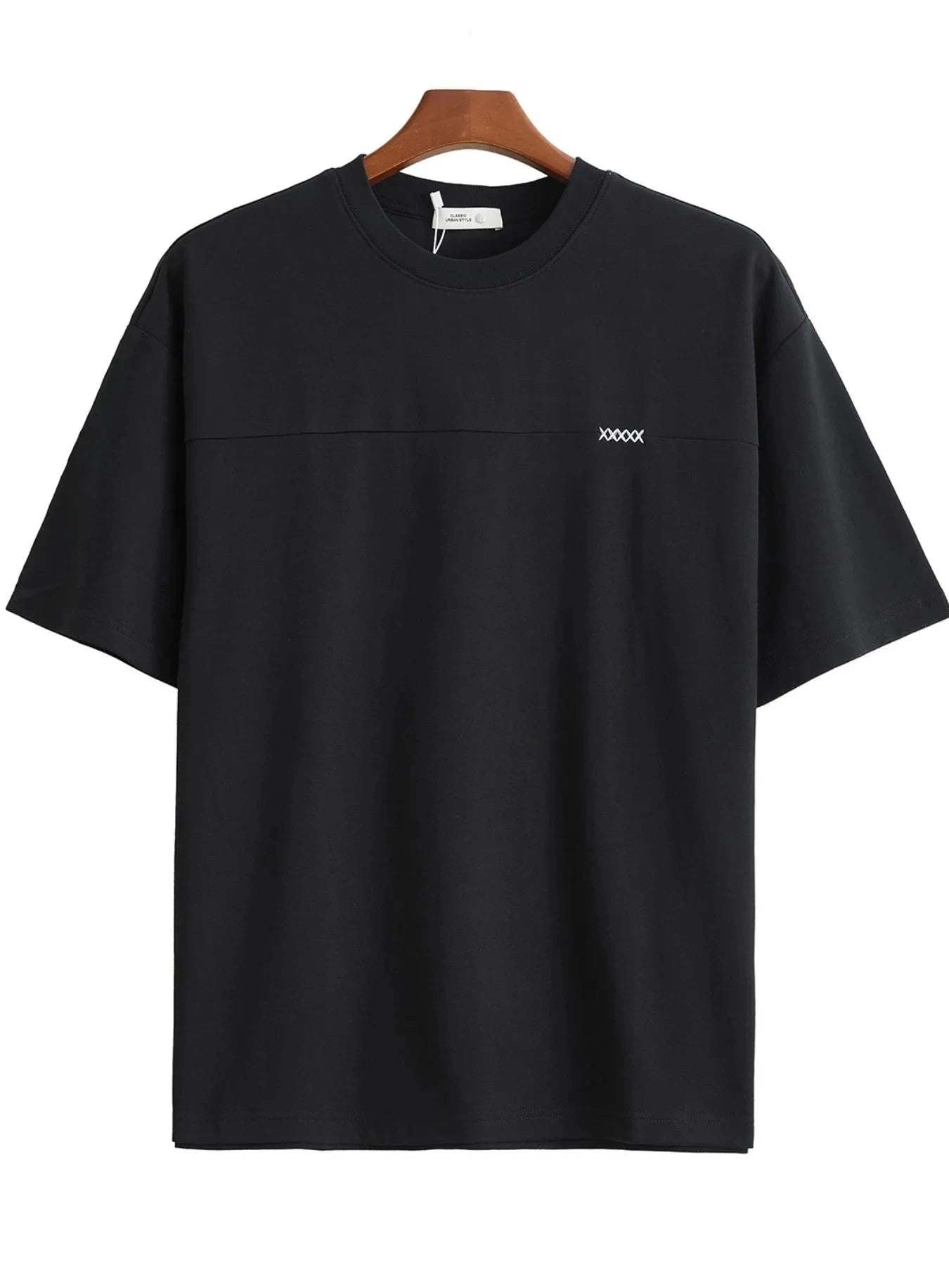 Men's Plus Size Round Neck Short Sleeve T-Shirt Black / M