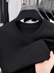 Men's Plus Size Round Neck Short Sleeve T-Shirt Black / M
