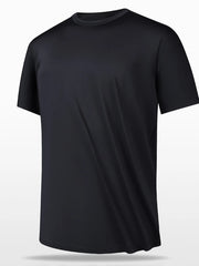 Men's Plus Size Round Neck Short Sleeve T-Shirt Black / M