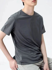 Men's Plus Size Round Neck Short Sleeve T-Shirt Dark Gray / M