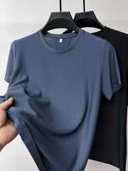 Men's Plus Size Round Neck Short Sleeve T-Shirt Fog Basket / 165/M