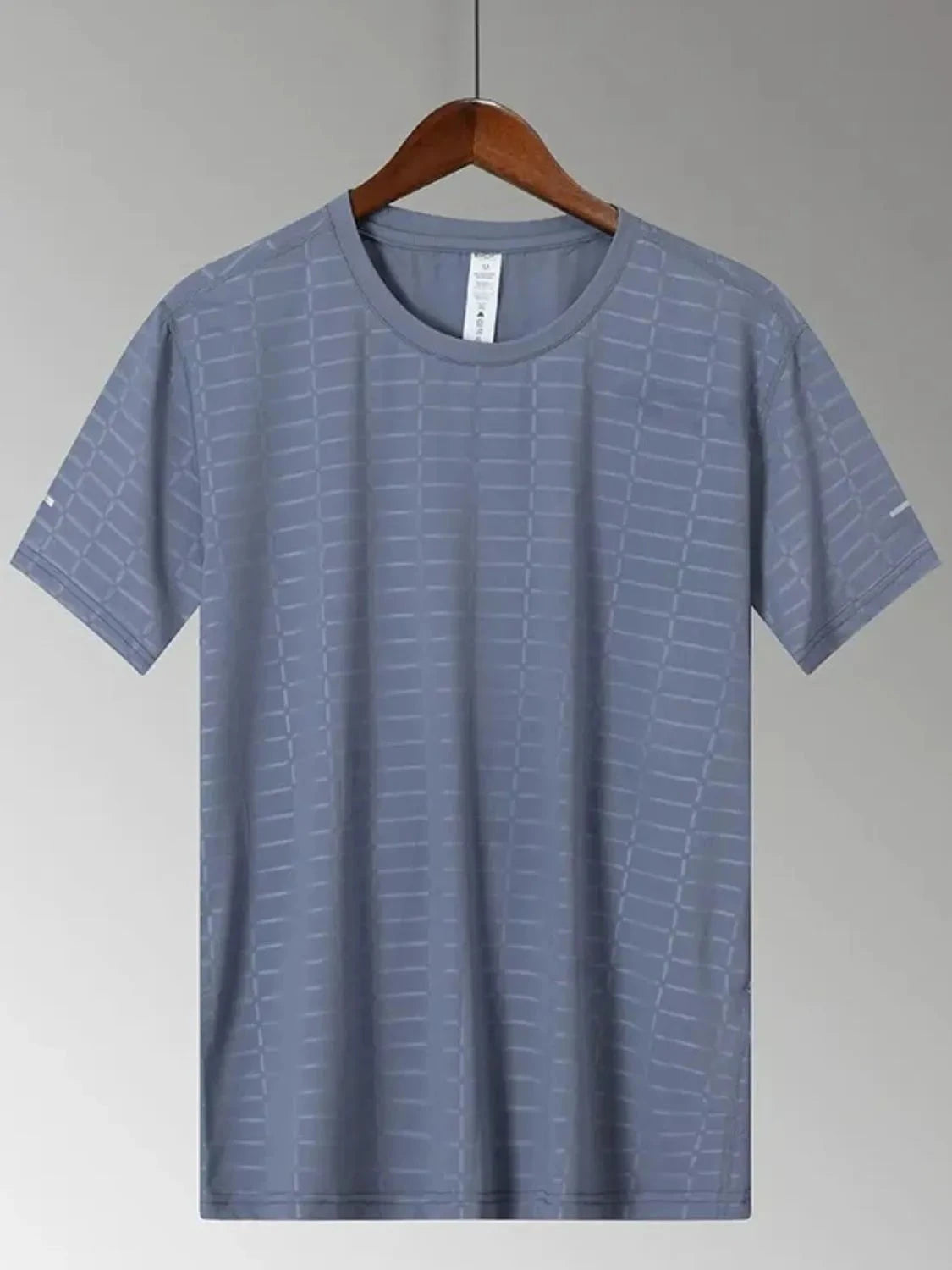 Men's Plus Size Round Neck Short Sleeve T-Shirt Gray Blue / M