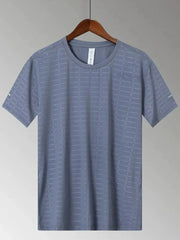 Men's Plus Size Round Neck Short Sleeve T-Shirt Gray Blue / M