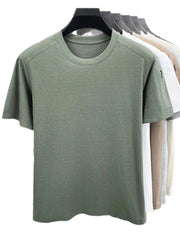 Men's Plus Size Round Neck Short Sleeve T-Shirt Green / M