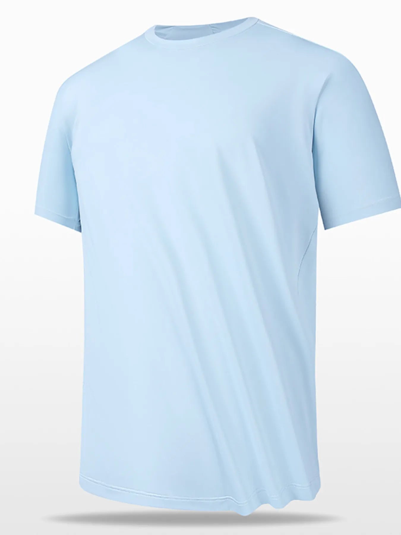Men's Plus Size Round Neck Short Sleeve T-Shirt Light Blue / M