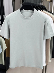 Men's Plus Size Round Neck Short Sleeve T-Shirt Light Gray / M