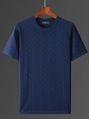 Men's Plus Size Round Neck Short Sleeve T-Shirt Navy / M