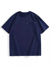Men's Plus Size Round Neck Short Sleeve T-Shirt Royal Blue / M