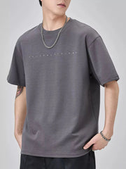 Men's Plus Size Round Neck Short Sleeve T-Shirt Space Gray / M