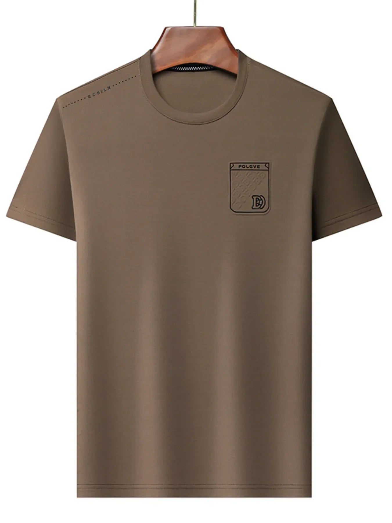 Men's Plus Size Round Neck Short Sleeve T-Shirt Taupe / M