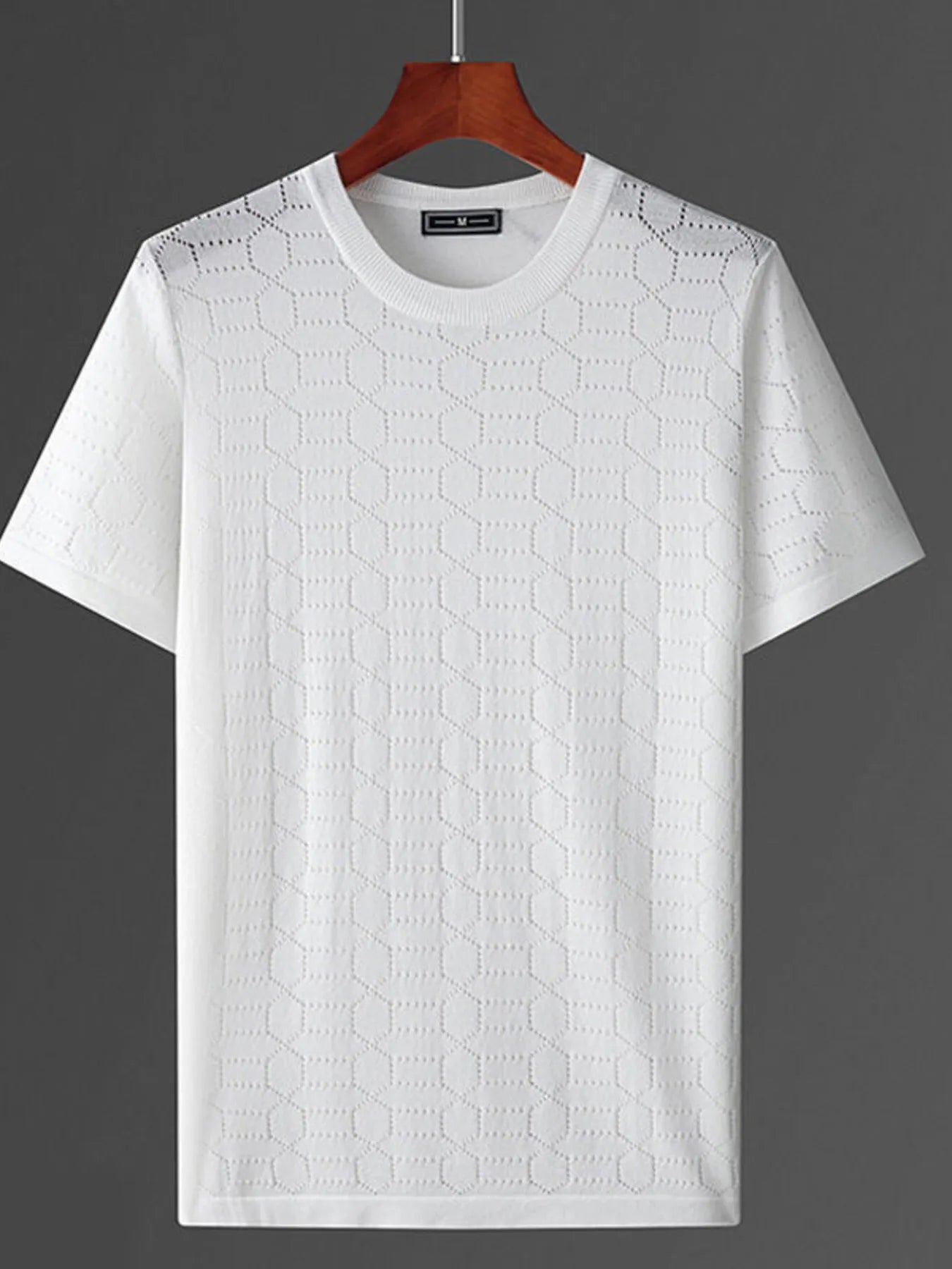 Men's Plus Size Round Neck Short Sleeve T-Shirt White / M