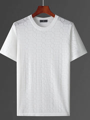 Men's Plus Size Round Neck Short Sleeve T-Shirt White / M
