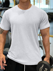 Men's Plus Size Round Neck Short Sleeve T-Shirt White / M
