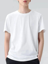 Men's Plus Size Round Neck Short Sleeve T-Shirt White / M