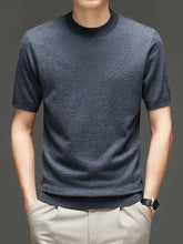 Men's Plus Size Round Neck Short Sleeve Top Medium Gray / M