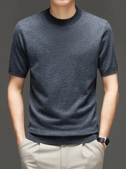 Men's Plus Size Round Neck Short Sleeve Top Medium Gray / M