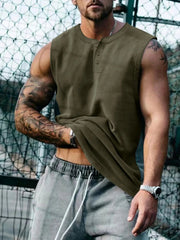 Men's Plus Size Round Neck Tank Army Green / M