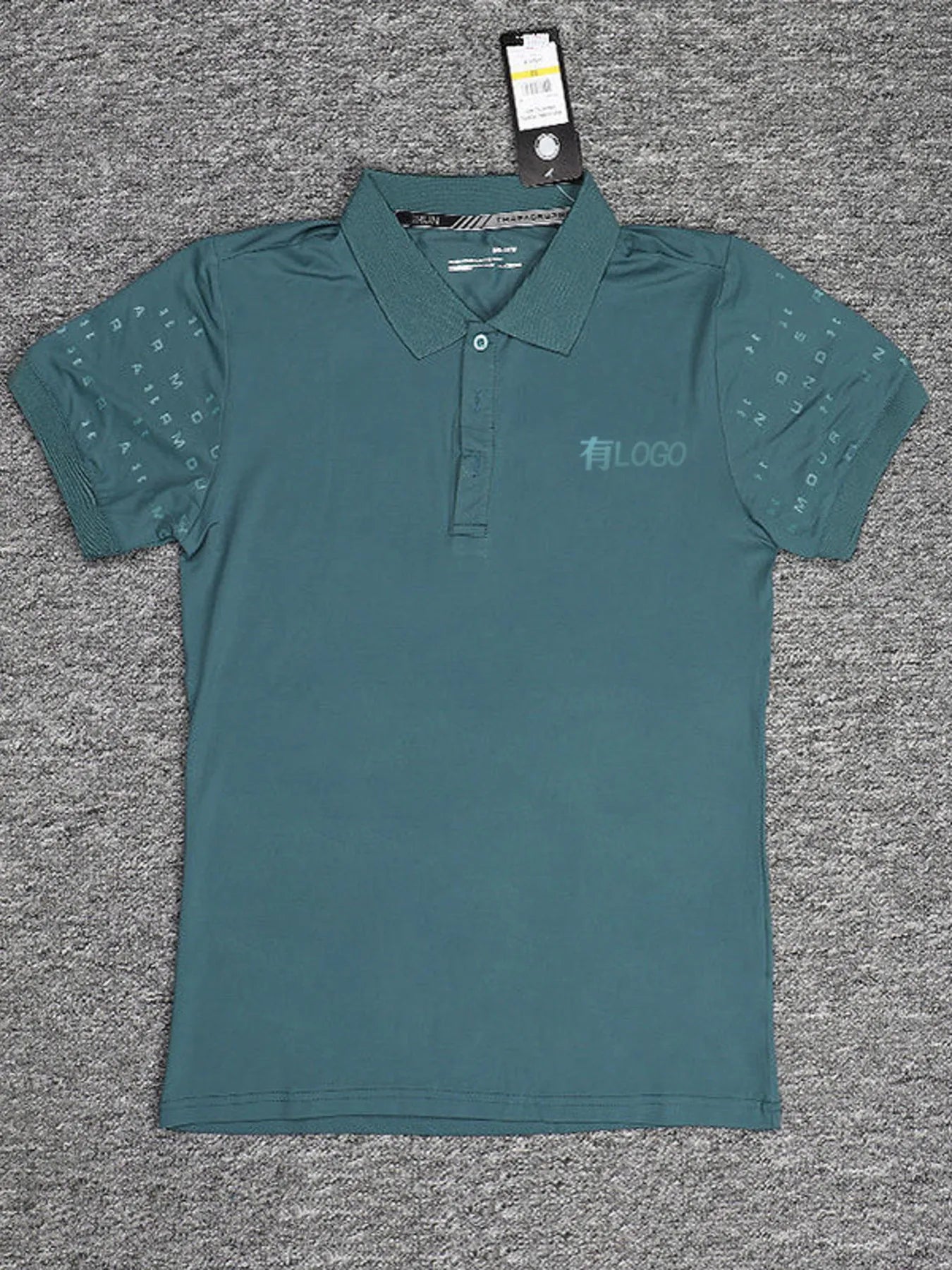 Men's Plus Size Short Sleeve Button Detail Polo Cyan / M