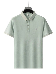 Men's Plus Size Short Sleeve Button Detail Polo Matcha Green / M
