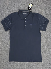 Men's Plus Size Short Sleeve Button Detail Polo Royal Blue / M